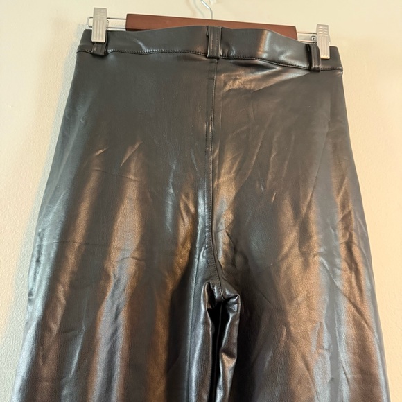 Women's Black Faux Leather Pants - Picture 9 of 12